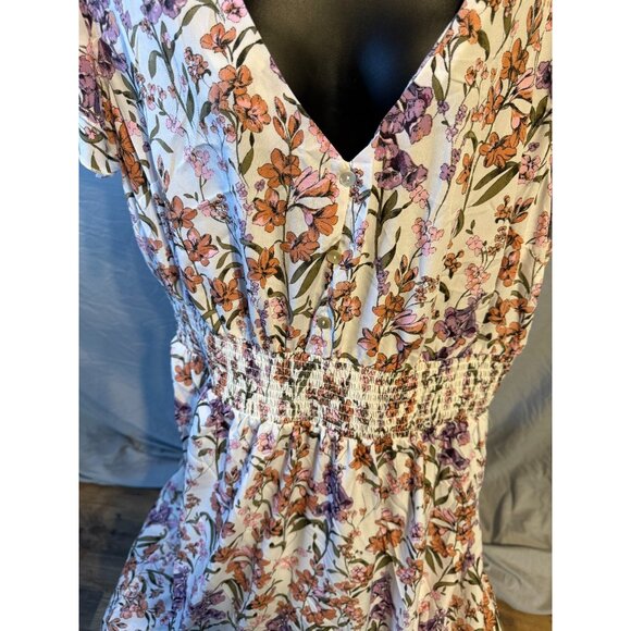 Time To Bloom Cottagecore Floral Dress Womens Plus Size 3X white Pink Ruffles - Picture 3 of 4